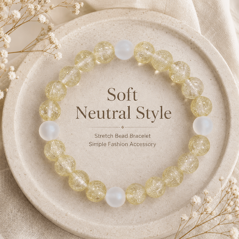 Light Yellow Exploding Flower Crystal Frosted Bracelet